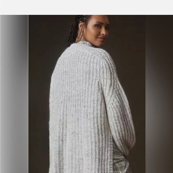 Anthropologie Pilcro Long Line Cable Tunic Sweater Ivory SZ S - Picture 3 of 14